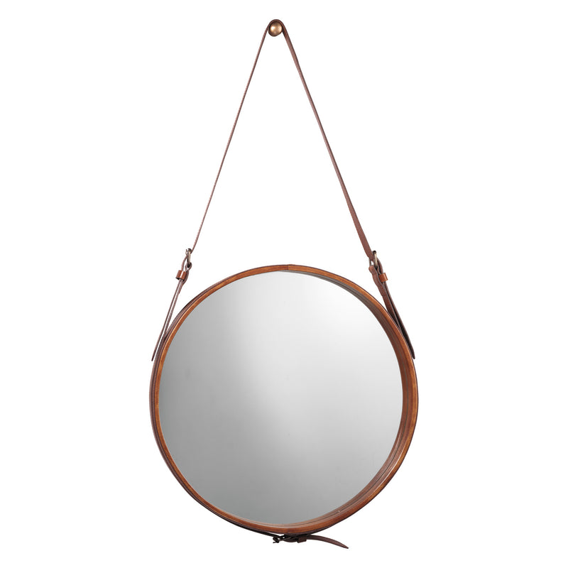 Jamie Young Round Hide Wall Mirror