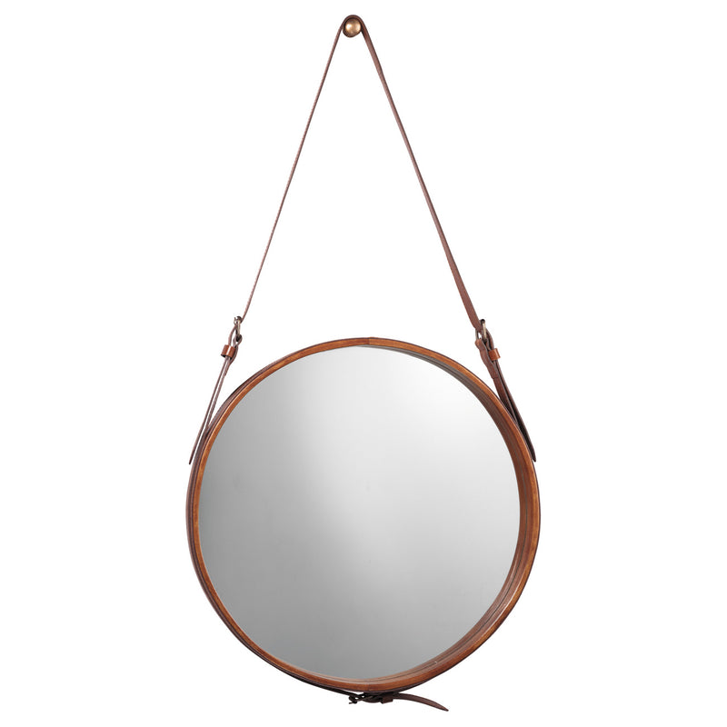 Jamie Young Round Hide Wall Mirror