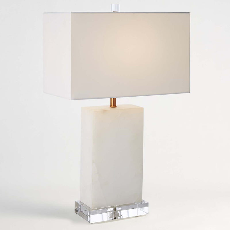 Global Views Alabaster Rectangular Table Lamp