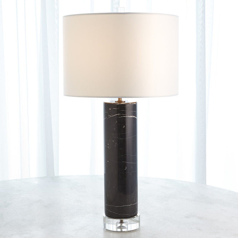 Global Views Marble Cylinder Table Lamp