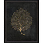 Aspen Leaf Gold on Black Framed Print