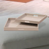 Lacquer Square Wood Tray Set of 2