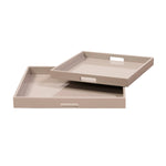 Lacquer Square Wood Tray Set of 2