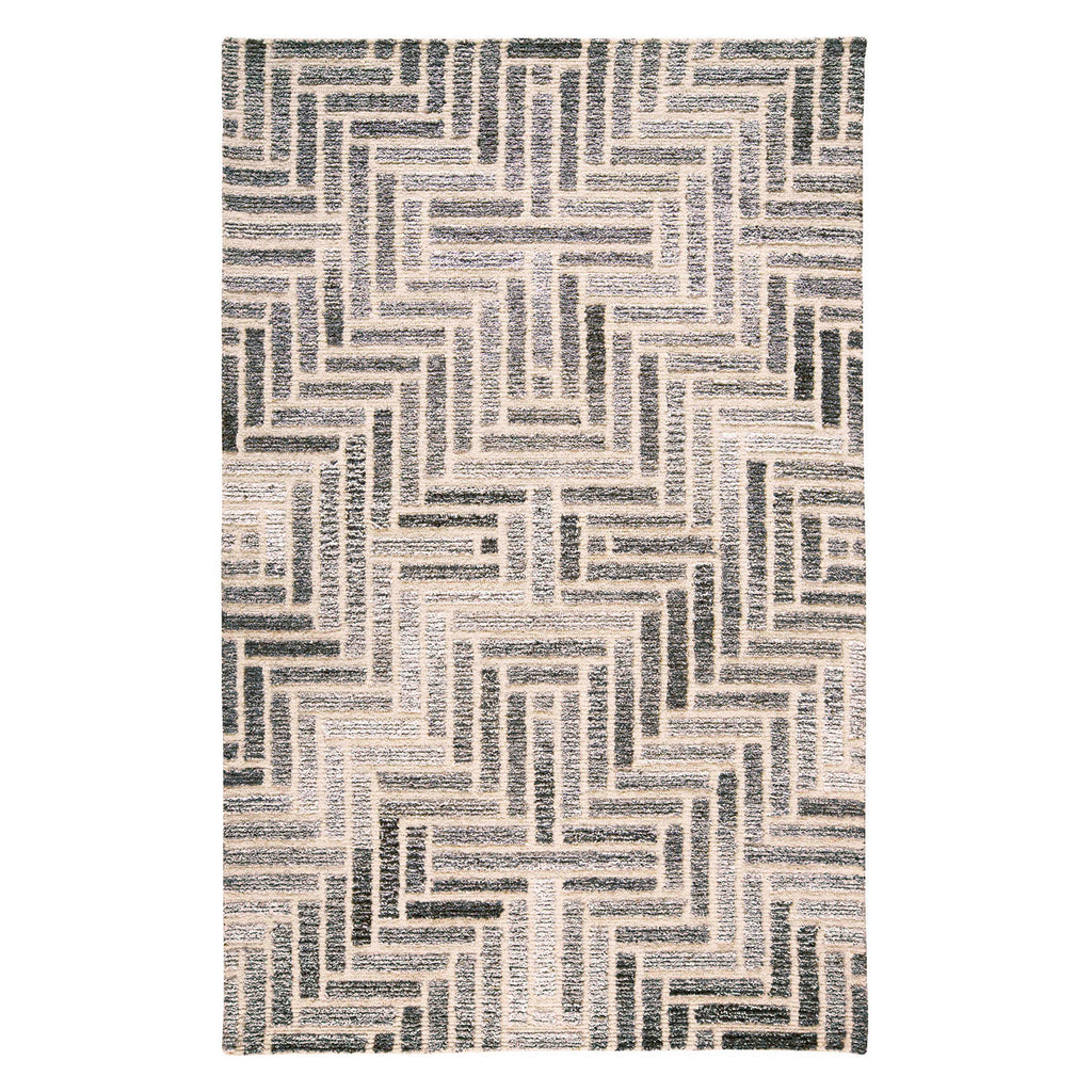 Feizy - Asher Industrial Geometric, Taupe/Gray/Ivory, 2' x 3