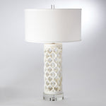 Global Views Round Arabesque Marble Table Lamp