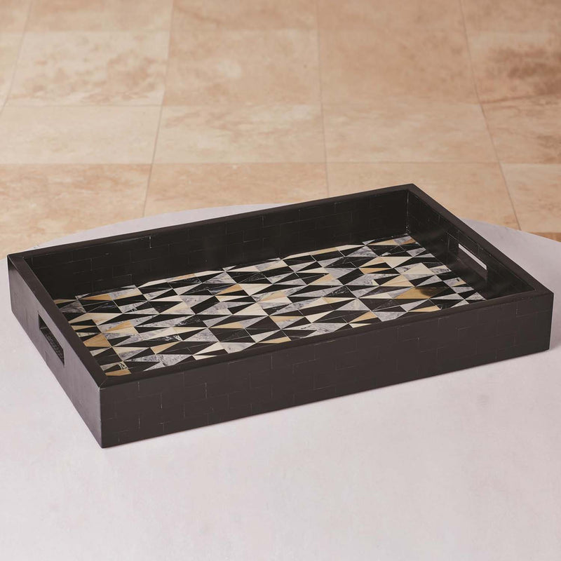 Global Views Brass Diamond Tray