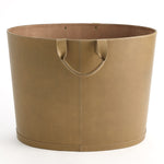 Global Views Oversized Oval Leather Basket