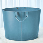 Global Views Oversized Oval Leather Basket