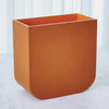 Global Views Radius Edge Leather Wastebasket