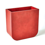 Global Views Radius Edge Leather Wastebasket