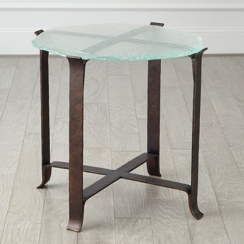 Global Views Melting Glass Side Table