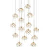 Currey & Co Crystal Bud Round 15-Light Multi-Drop Pendant