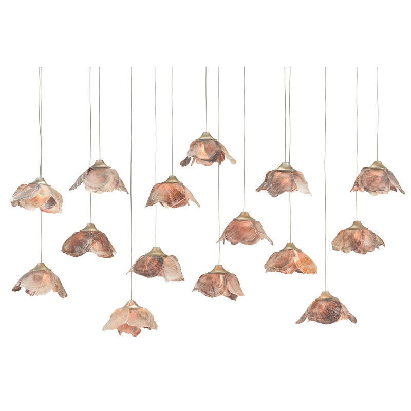 Currey & Co Catrice Rectangular 15-Light Multi-Drop Pendant