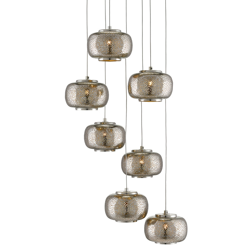 Currey & Co Pepper 7-Light Multi-Drop Pendant