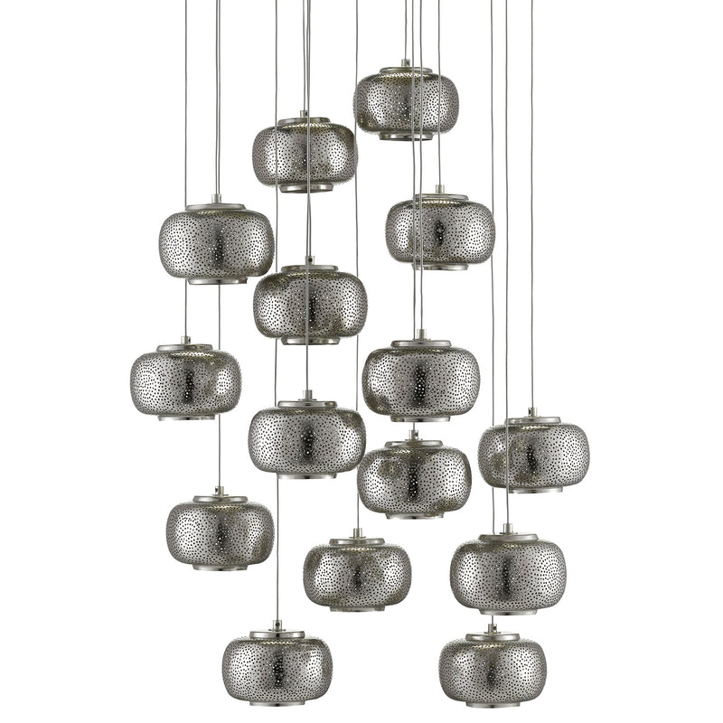 Currey & Co Pepper Round 15-Light Multi-Drop Pendant