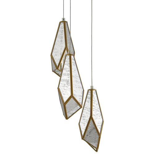 Currey & Co Glace 3-Light Multi-Drop Pendant