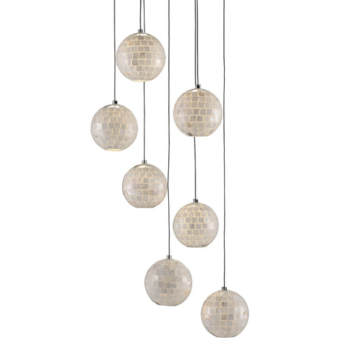 Currey & Co Finhorn 7-Light Multi-Drop Pendant