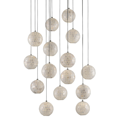 Currey & Co Finhorn Round 15-Light Multi-Drop Pendant