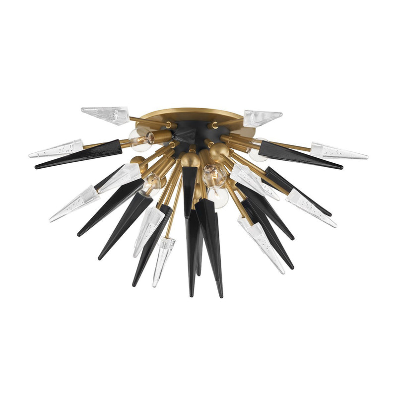 Hudson Valley Lighting Sparta Clear & Black Glass Semi Flush Ceiling Mount