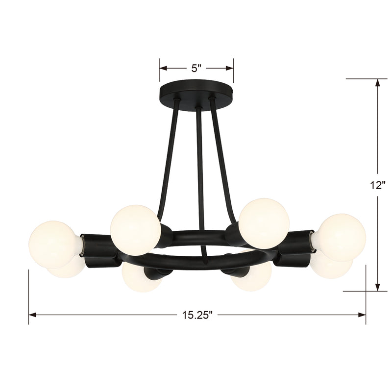 Crystorama Dakota Semi Flush Ceiling Mount