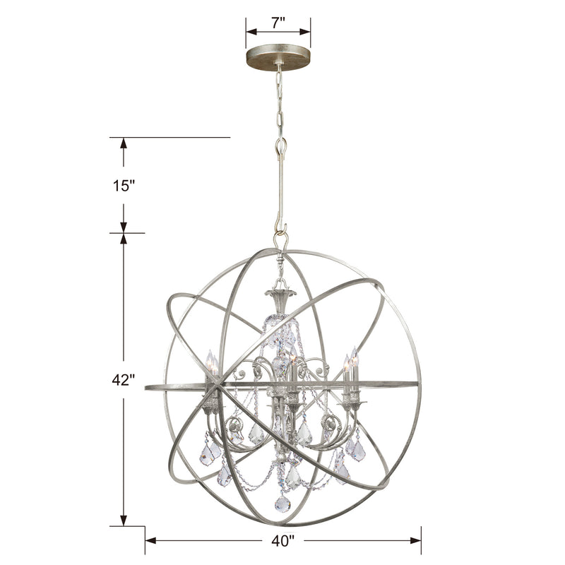 Crystorama Solaris 9219 6-Light Sphere Chandelier