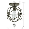 Crystorama Solaris Semi Flush Ceiling Mount