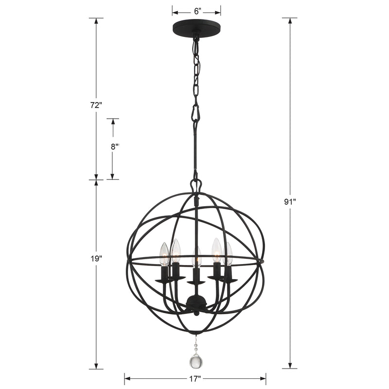 Crystorama Solaris 5-Light Mini Chandelier