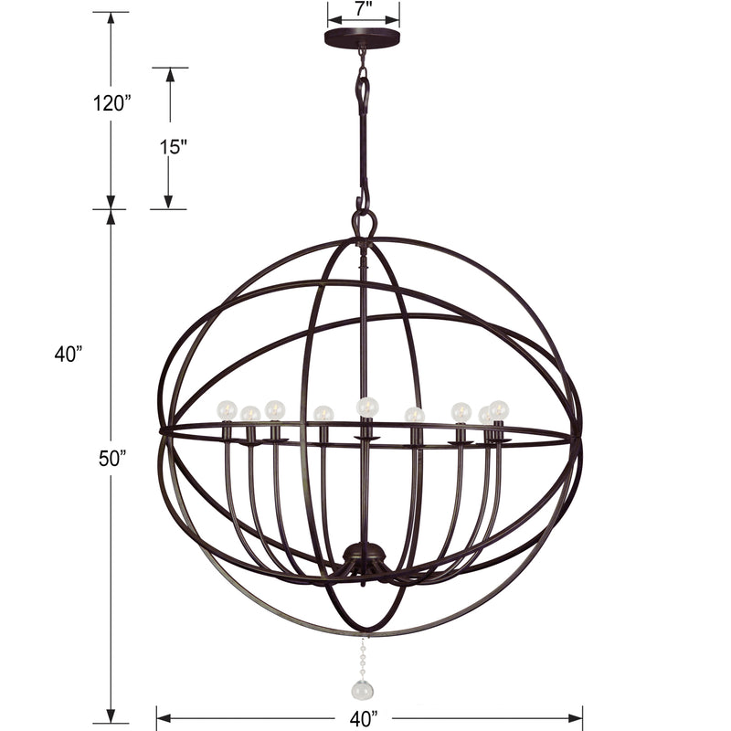 Crystorama Solaris 9-Light Sphere Chandelier