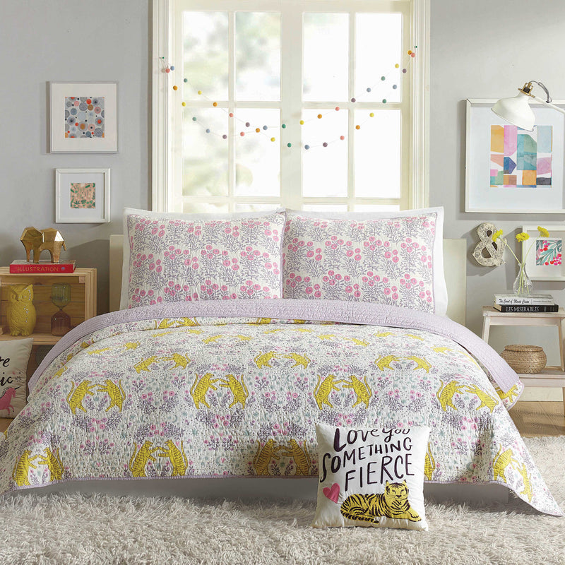 Hello Lucky Tiger Flower Quilt Set