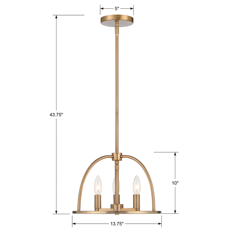 Crystorama Abbott 3-Light Chandelier