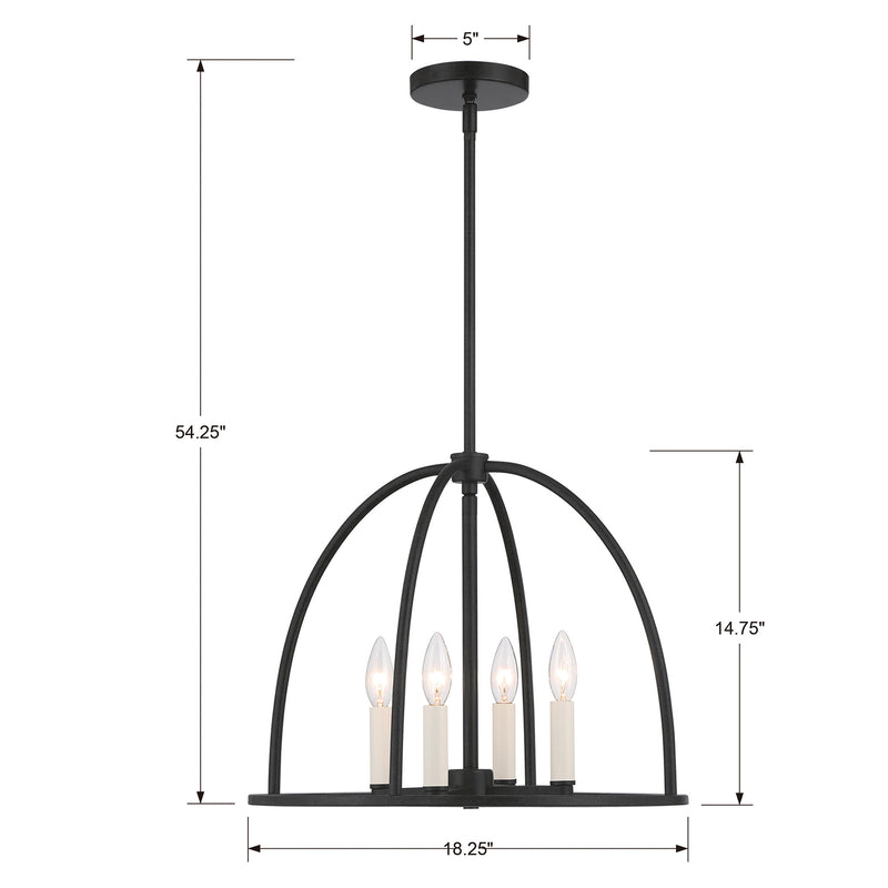 Crystorama Abbott 4-Light Chandelier