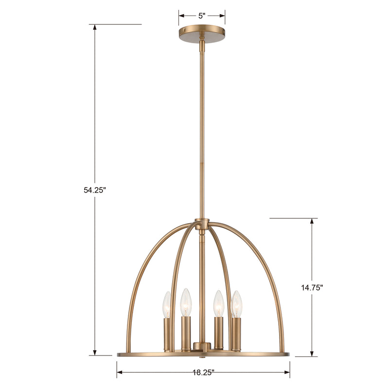 Crystorama Abbott 4-Light Chandelier