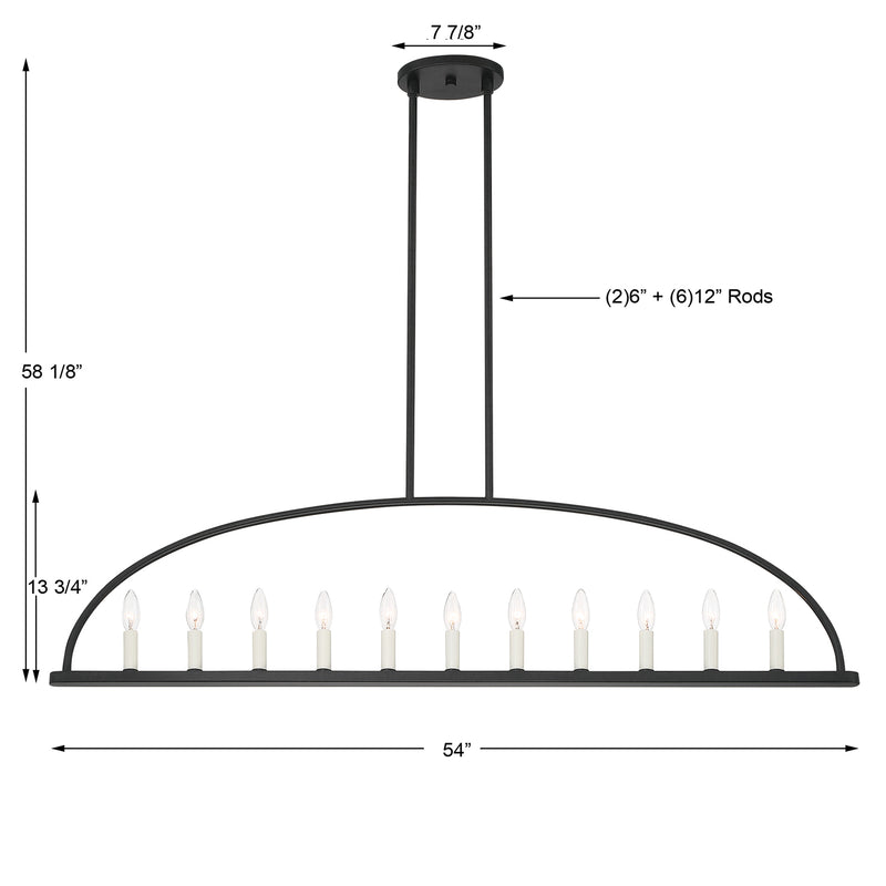 Crystorama Abbott Linear Chandelier