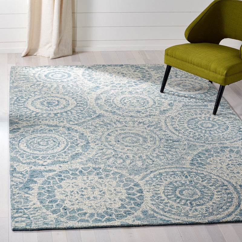 Alta Medallion Blue Hand Tufted Rug