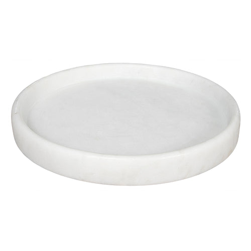 Noir White Stone Round Tray