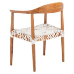 Maia Leather Woven Accent Chair