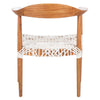 Maia Leather Woven Accent Chair