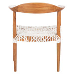 Maia Leather Woven Accent Chair