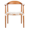 Maia Leather Woven Accent Chair