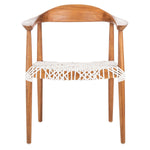 Maia Leather Woven Accent Chair