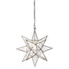 Worlds Away Star Clear Antique Brass Chandelier