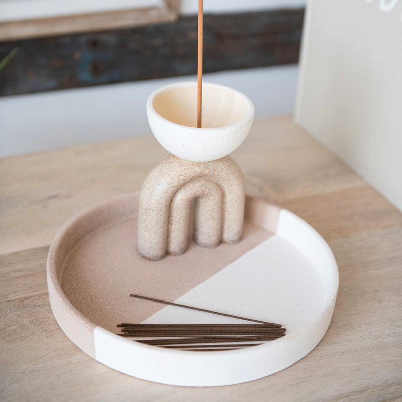 Secco Two-Tone Stoneware Incense Holder