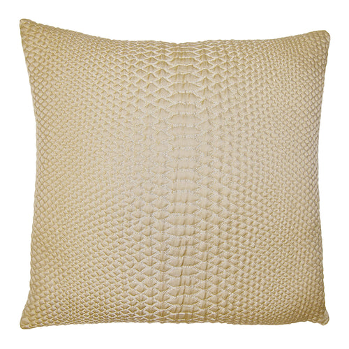 Square Feathers Amber Metallic Throw Pillow