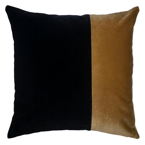 Square Feathers Avenue Black Honey Throw Pillow