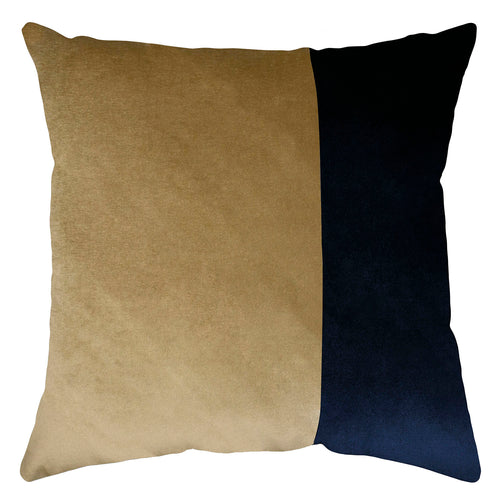 Square Feathers Avenue Camel Indigo Throw Pillow