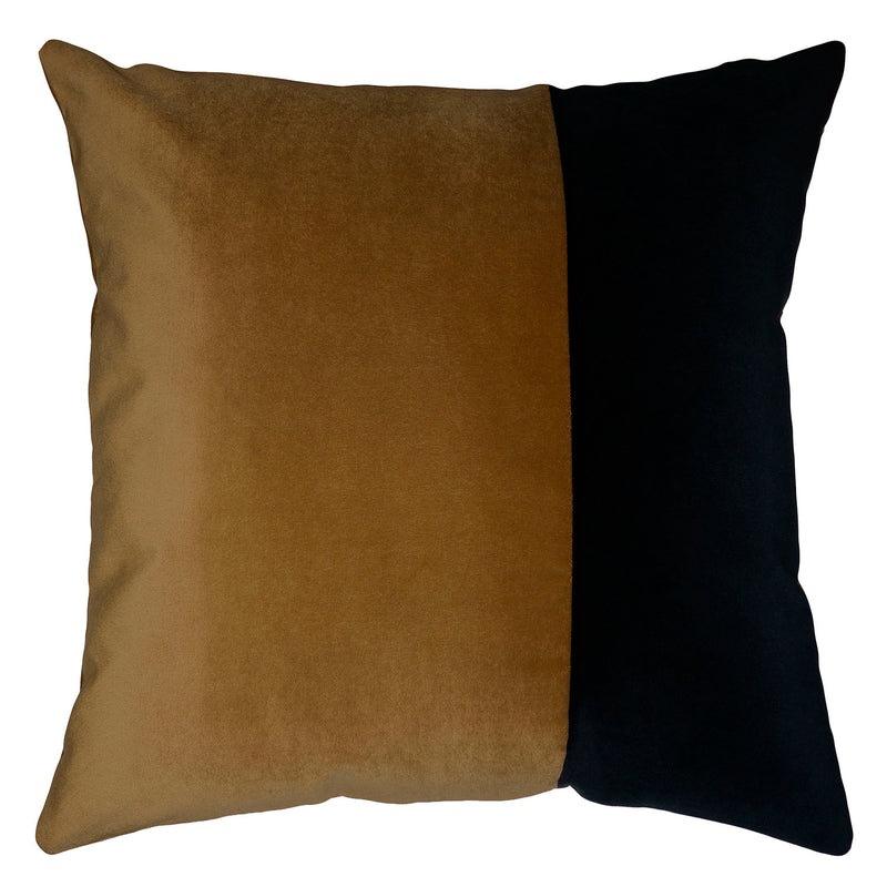 Square Feathers Avenue Honey Black Throw Pillow