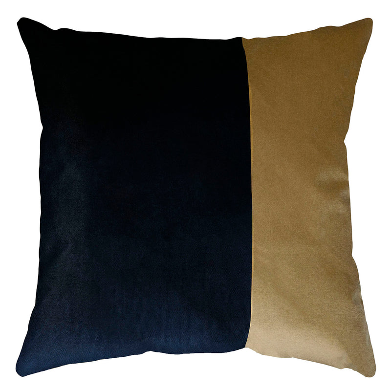 Square Feathers Avenue Indigo Camel Throw Pillow