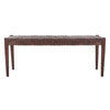 Tang Leather Weave Bench