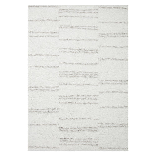 Loloi II Bliss Shag White/Gray Power Loomed Rug