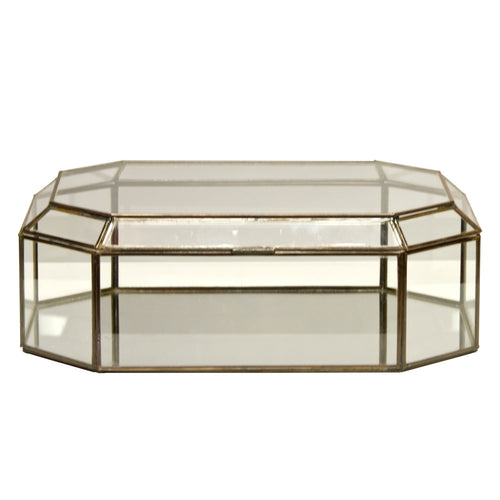 Worlds Away Clear Octagonal Box